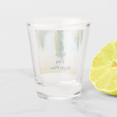 Palmboom op een zonnige dag op het strand shot glas (Achterkant)