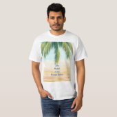 Palmboom op een zonnige dag op het strand t-shirt (Voorkant volledig)