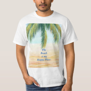 Palmboom op een zonnige dag op het strand t-shirt