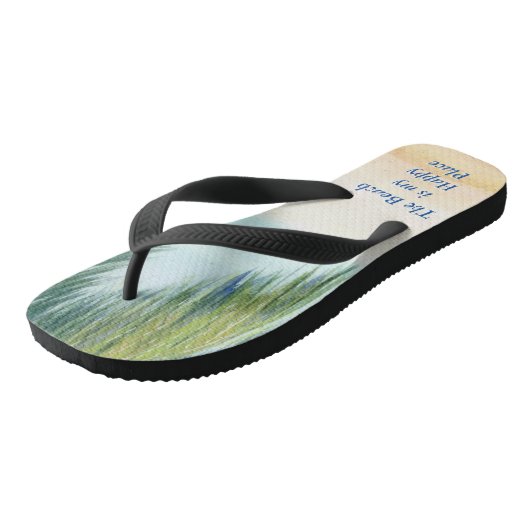 Palmboom op een zonnige dag op het strand teenslippers (Schuin)