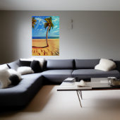 Palmboom op het strand | AI Art Poster