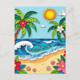 Palmboom op het strand | Groeten Briefkaart