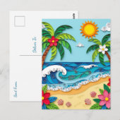 Palmboom op het strand | Groeten Briefkaart (Voorkant / Achterkant)