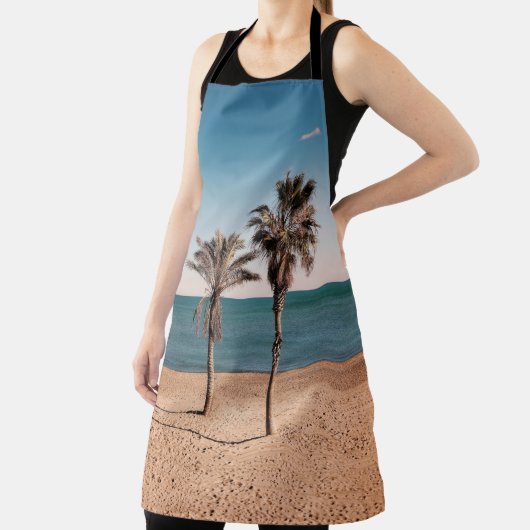 Palmboom op het strand in de ochtend schort (Insitu)