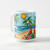 Palmboom op het strand  koffiemok (Voorkant links)