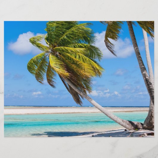 Palmboom op het strand van de oceaan flyer (Voorkant)