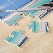 Palmboom op het strand van de oceaan legpuzzel (Zijkant)