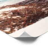 Palmboom op het strand van de oceaan poster (Hoek)