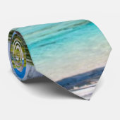 Palmboom op het strand van de oceaan stropdas (Opgerold)