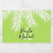 Palmboom op Lime Green Mini Sparkling Wijnetiket (Enkel label)