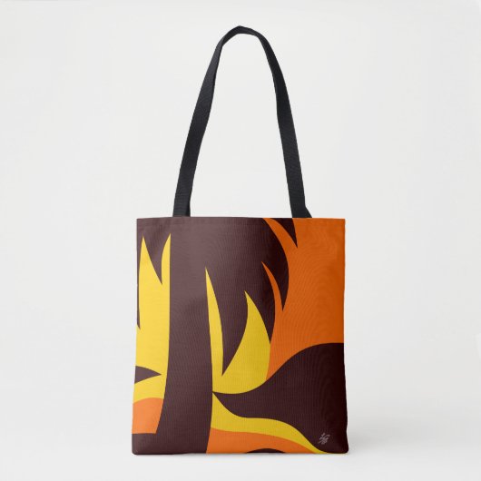 Palmboom op strand zonsondergang tote bag (Voorkant)