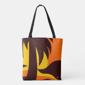 Palmboom op strand zonsondergang tote bag (Achterkant)