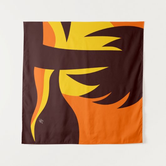 Palmboom op strand zonsondergang wandkleed (Voorkant (horizontaal))