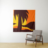 Palmboom op strand zonsondergang wandkleed (In situ)