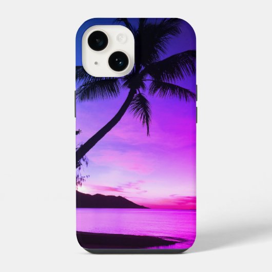 Palmboom op tropisch eiland  | Op maat gemaakt iPhone Hoesje (Achterkant)