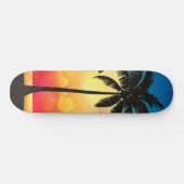 Palmboom op zon persoonlijk skateboard (Horizontaal)