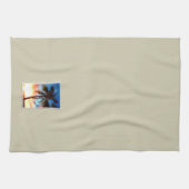 Palmboom op zonnestempel op crème theedoek (Horizontaal)