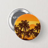 Palmboom op zonsondergang ronde button 5,7 cm (Voorkant /achterkant)