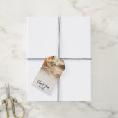 Palmboom & Oranje Zonsondergang Strand Bruiloft Cadeaulabel (Met Touw)