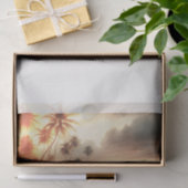 Palmboom & Oranje Zonsondergang Strand Bruiloft Tissuepapier (Geschenk)