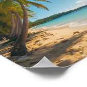 Palmboom over het strand poster (Hoek)