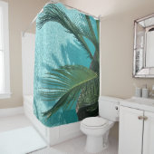 Palmboom over het water douchegordijn (In situ)