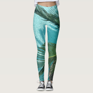 Palmboom over het water leggings