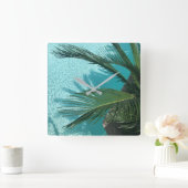 Palmboom over het water vierkante klok (Huis)