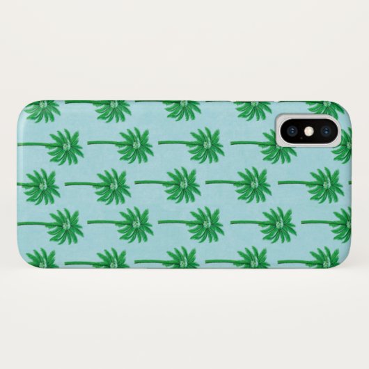 Palmboom Patroon op blauw Case-Mate iPhone Case (Achterkant (horizontaal))