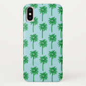 Palmboom Patroon op blauw Case-Mate iPhone Case (Achterkant)
