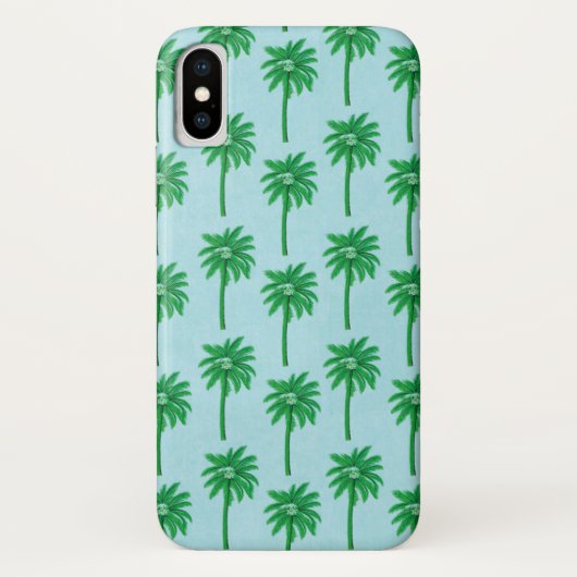 Palmboom Patroon op blauw Case-Mate iPhone Case (Achterkant)