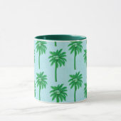 Palmboom Patroon op blauw Mok (Midden)