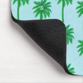 Palmboom Patroon op blauw Muismat (Hoek)