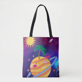 Palmboom Planeet Tote Bag