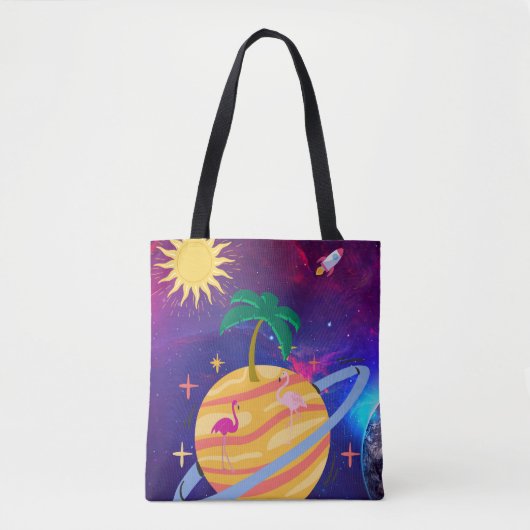 Palmboom Planeet Tote Bag (Voorkant)