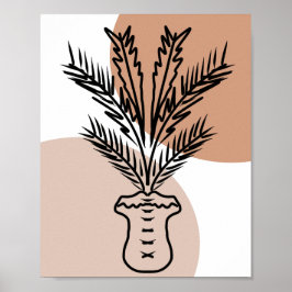 Palmboom Plantlijn Handgetekende Kunstvormen Poster