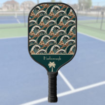 Palmboom Polynesische golven Vintage strand monogr
