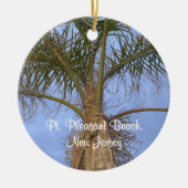 Palmboom Pt. Pleasant, NJ Ornament AANPASSEN Datum (Voorkant)