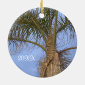 Palmboom Pt. Pleasant, NJ Ornament AANPASSEN Datum (Achterkant)