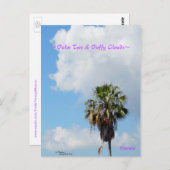 Palmboom Puffy clouds Florida Briefkaart (Voorkant / Achterkant)