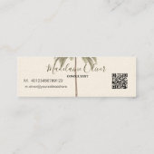  palmboom QR-code Tropische elegante mini M Mini Visitekaartje (Achterkant)