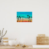 Palmboom Rainbow Sunset Waterverf Poster (Keuken)