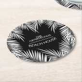 Palmboom Ronde Kartonnen Onderzetter (Gebogen)