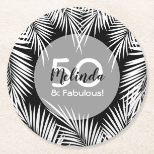 Palmboom Ronde Kartonnen Onderzetter