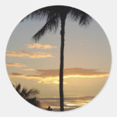 Palmboom Ronde Sticker (Voorkant)
