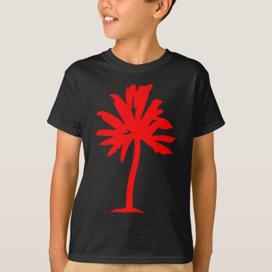 Palmboom - rood t-shirt (Voorkant)