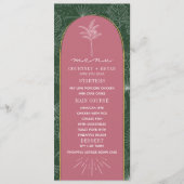 Palmboom Roze en Groene Beach Weddenschap Menu (Voorkant)