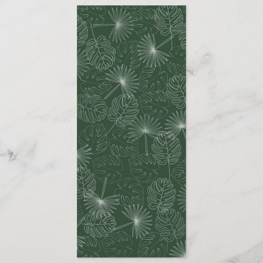 Palmboom Roze en Groene Beach Weddenschap Menu (Achterkant)