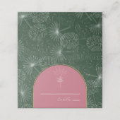 Palmboom Roze en Groene Beach Weddenschap Plaatskaartje (Buitenkant ongevouwen)