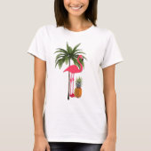 Palmboom, roze flamingo, ananas Shirt voor dames (Voorkant)